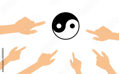 Hände zeigen auf - Yingyang