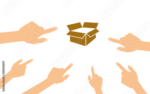 Hände zeigen auf - Box