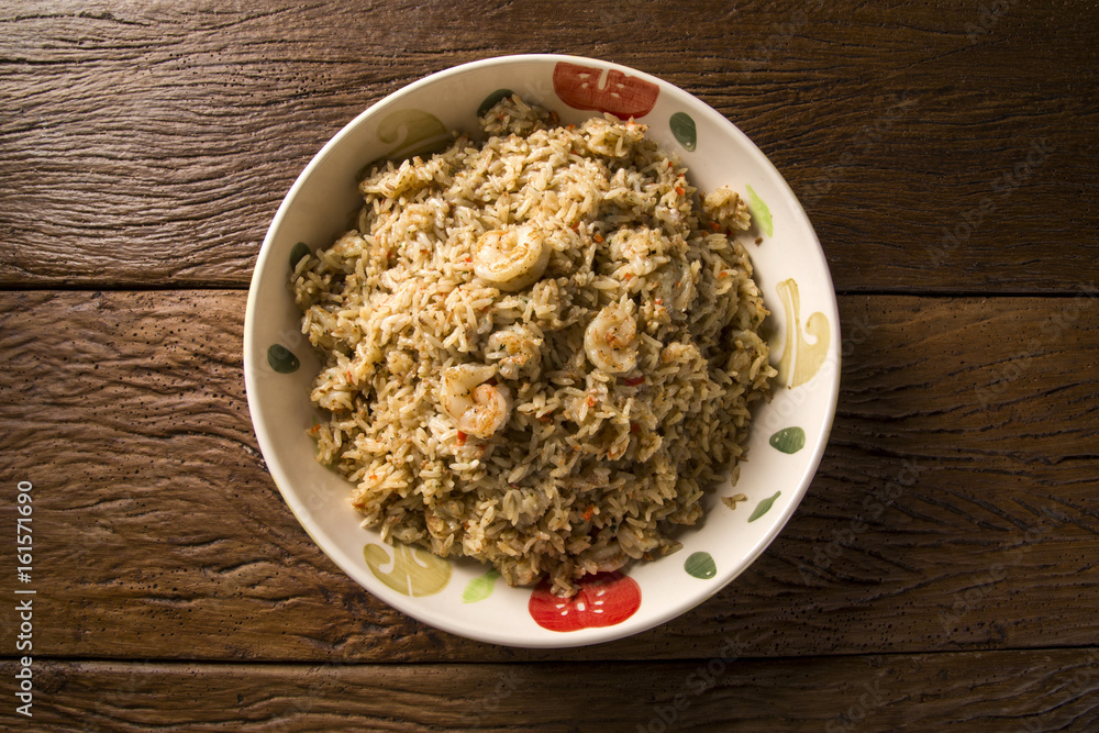 Rice with shrimp from the north of Brazil - Traditional Amazon dish Rice with shrimp from the north of Brazil - Traditional Amazon dish