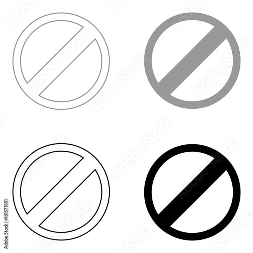 Sign entry prohibited   the black and grey color set icon .