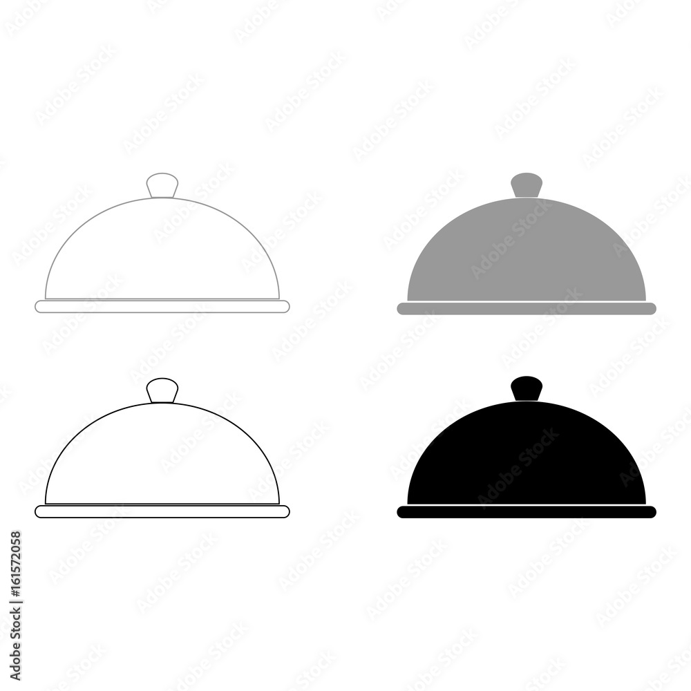 Dish the black and grey color set icon . Dish the black and grey color set icon .