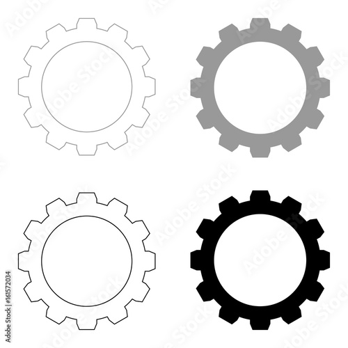 Gear the black and grey color set icon .