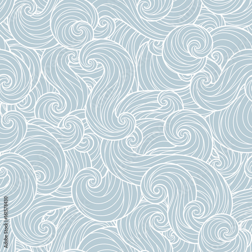 Seamless abstract hand-drawn waves pattern