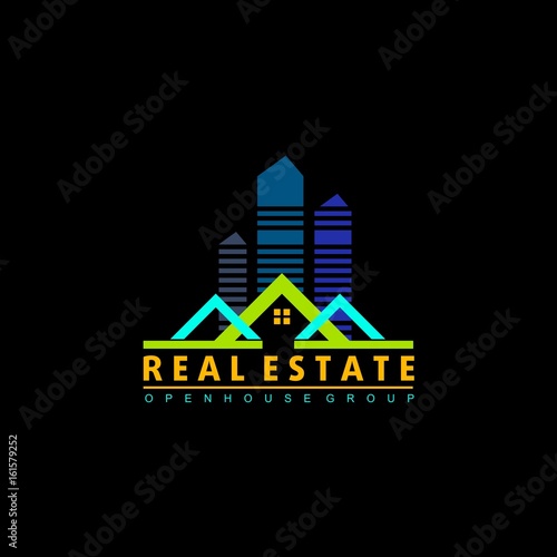 Logo template real estate, apartment, condo, house, rental, business. brand, branding, logotype, company, corporate, identity. Clean, modern and elegant style design.