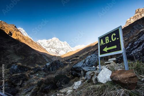 Annapurna base camp, A signboard way to ABC