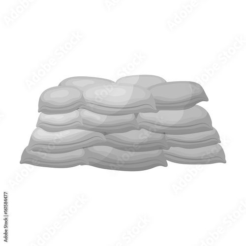 Barricade of bags of sand.Paintball single icon in monochrome style vector symbol stock illustration web.