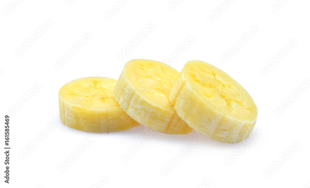 Banana slice isolated on white background Banana slice isolated on white background