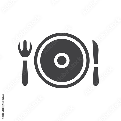 Restaurant, food court icon, filled flat sign, solid glyph pictogram, vector illustration