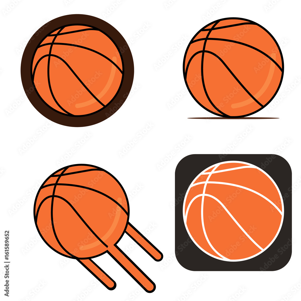 Basketball vector on white background.Basketball logo vector illustration.