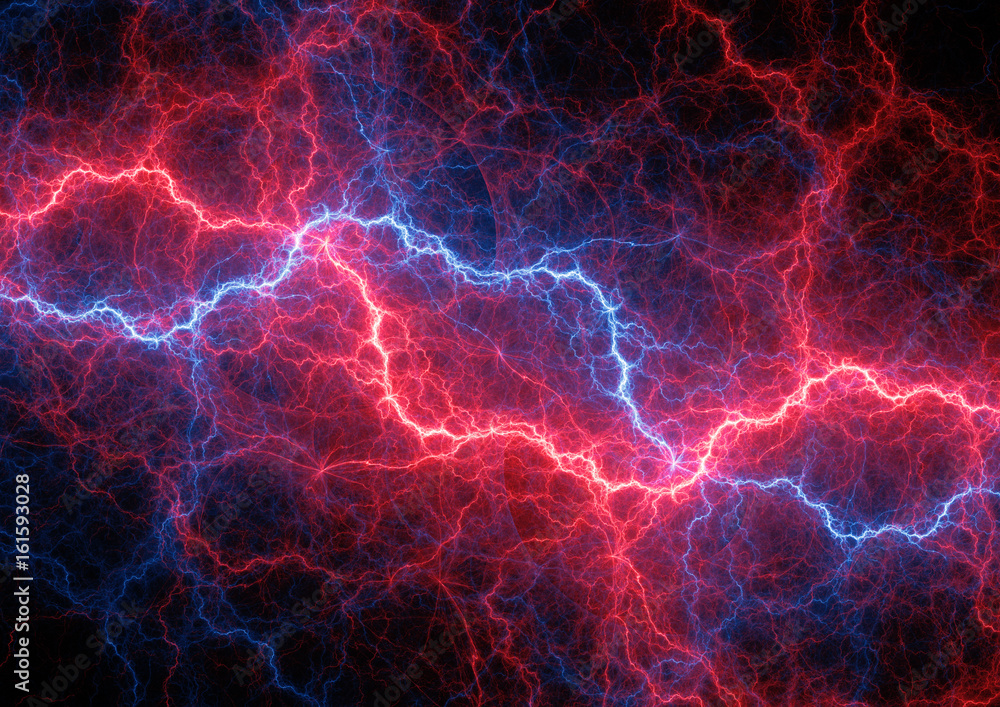 Fototapeta premium Czerwona i niebieska plazma, gorące tło plazmy