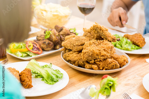 Chicken on dinning table