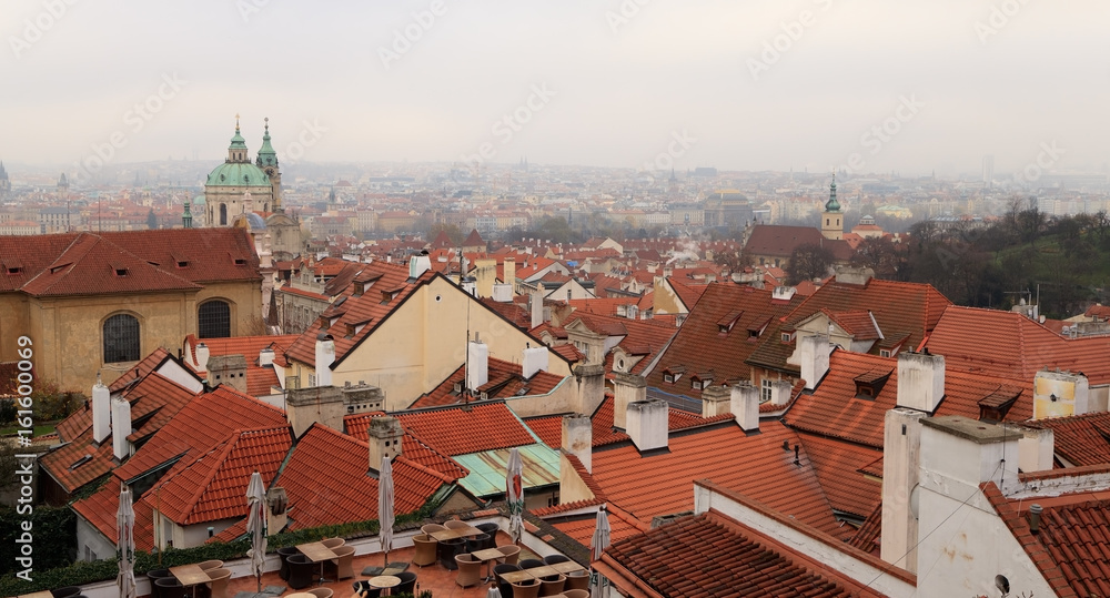 Red tiled roofs of houses in the Old Town. Prague. Czech Republic Red tiled roofs of houses in the Old Town. Prague. Czech Republic