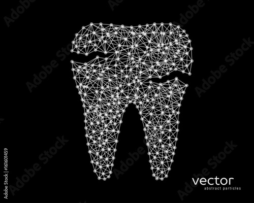 Abstract vector illustration of tooth with caries.