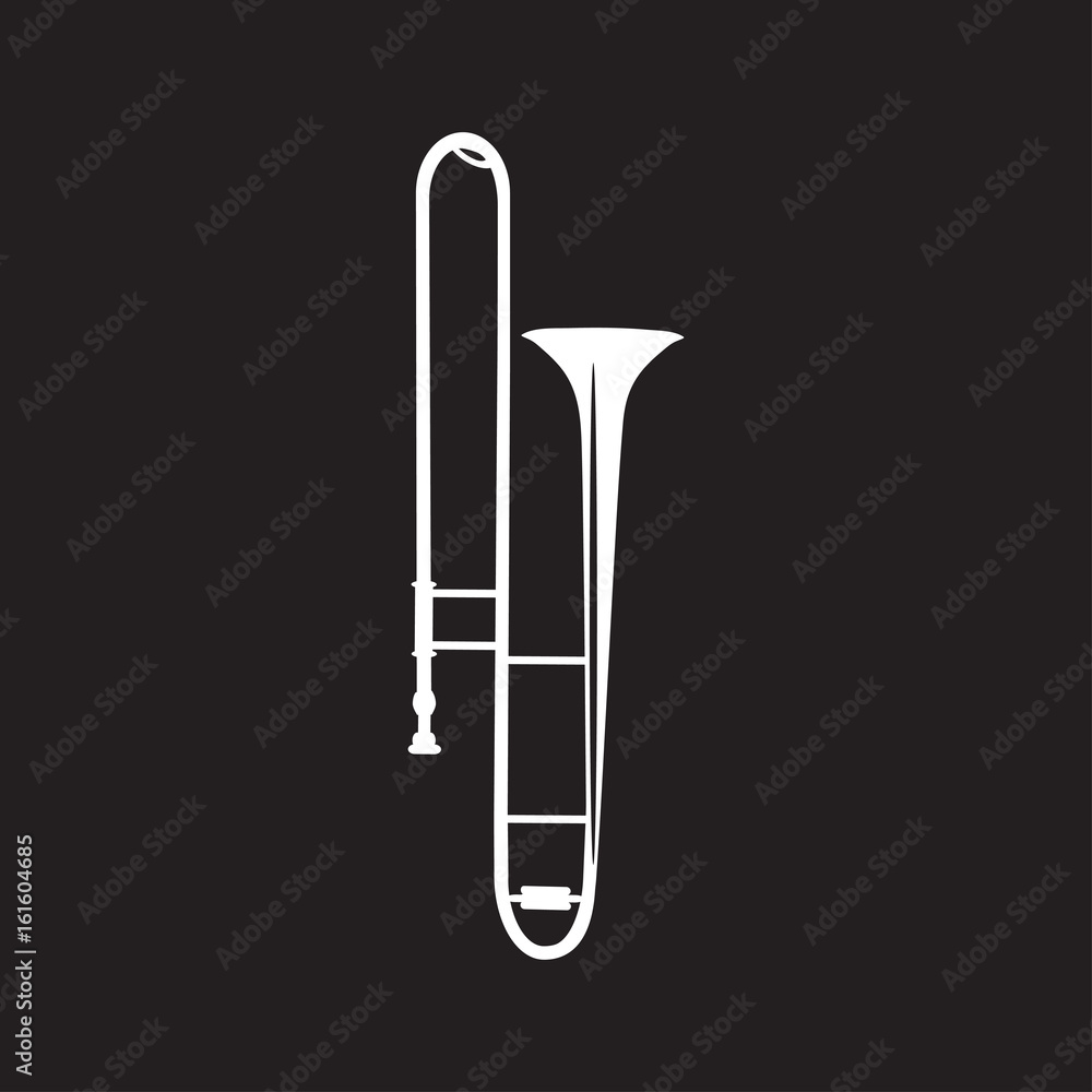 Trombone flat vector illustration Trombone flat vector illustration