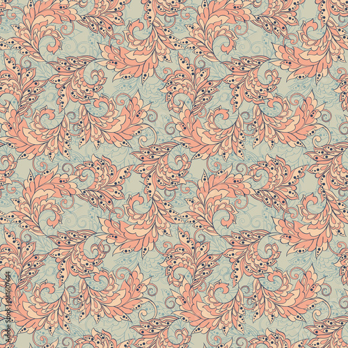 Seamless Damask wallpaper. colorful vector background