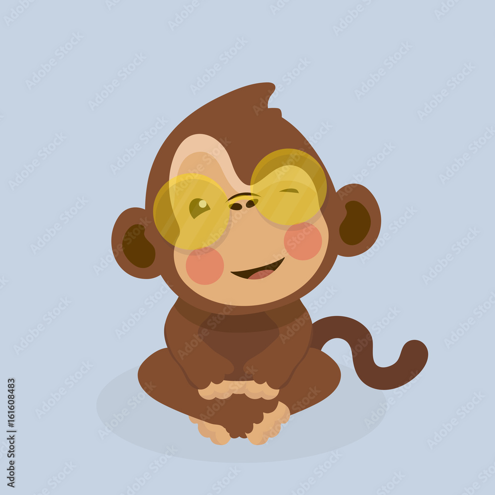 Fototapeta premium Cute monkey cartoon. 