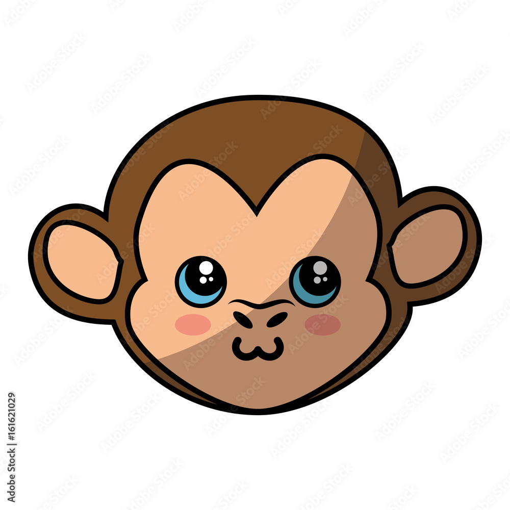 kawaii monkey animal icon over white background colorful design vector illustration kawaii monkey animal icon over white background colorful design vector illustration