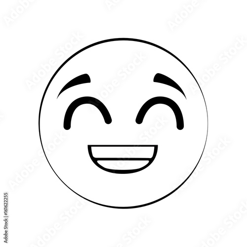 cartoon happy face icon over white background vector illustration