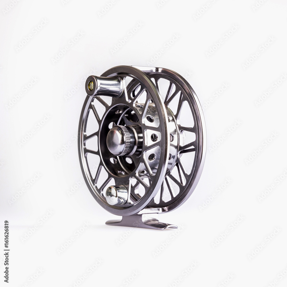 Fly Reel on white background Fly Reel on white background