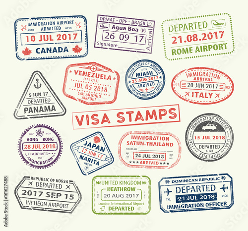Canvas-taulu Visa passport stamp
