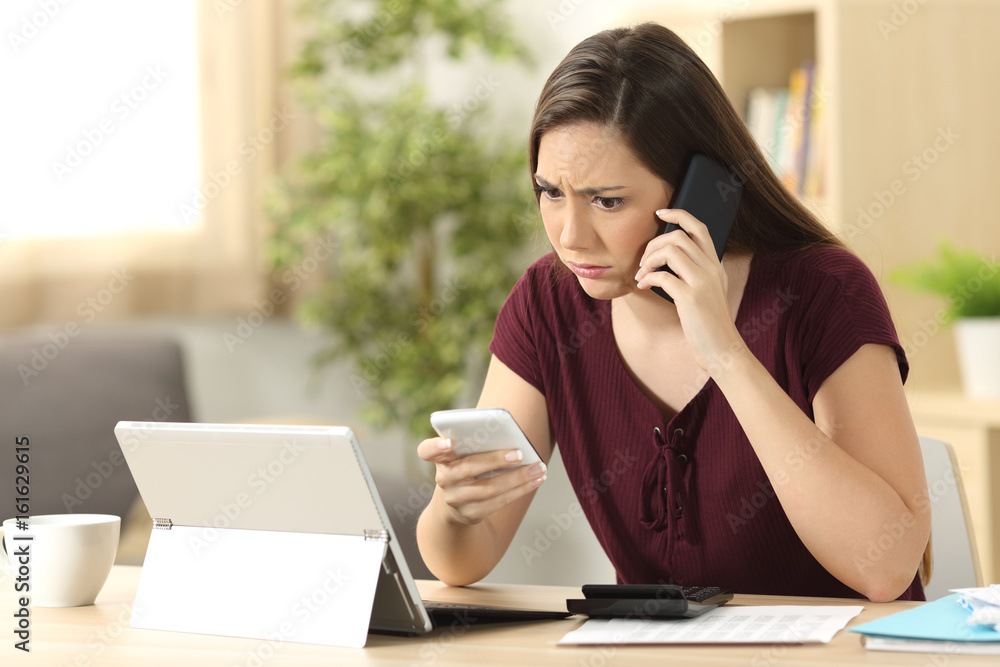 Overworked entrepreneur working on line at home Overworked entrepreneur working on line at home