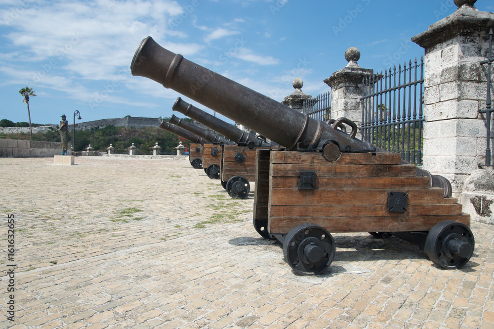 cannons in a plaza