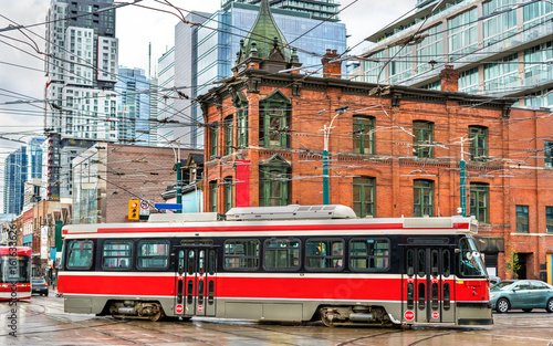 City tram in Toronto, Queen St West - Spadina Ave