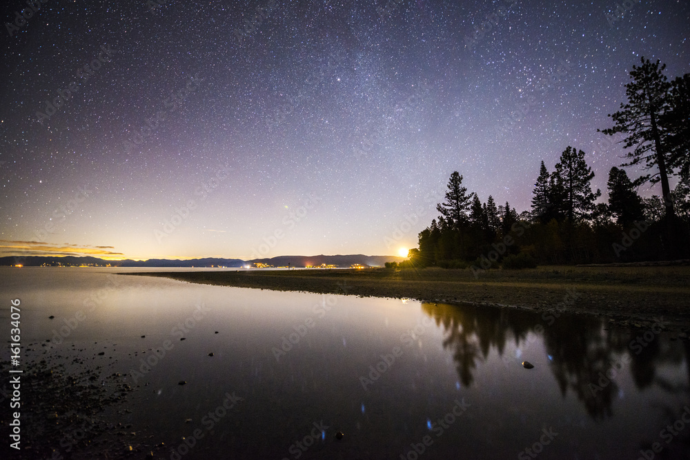 Milky way in the starry sky above the Kiva Beach at night Milky way in the starry sky above the Kiva Beach at night