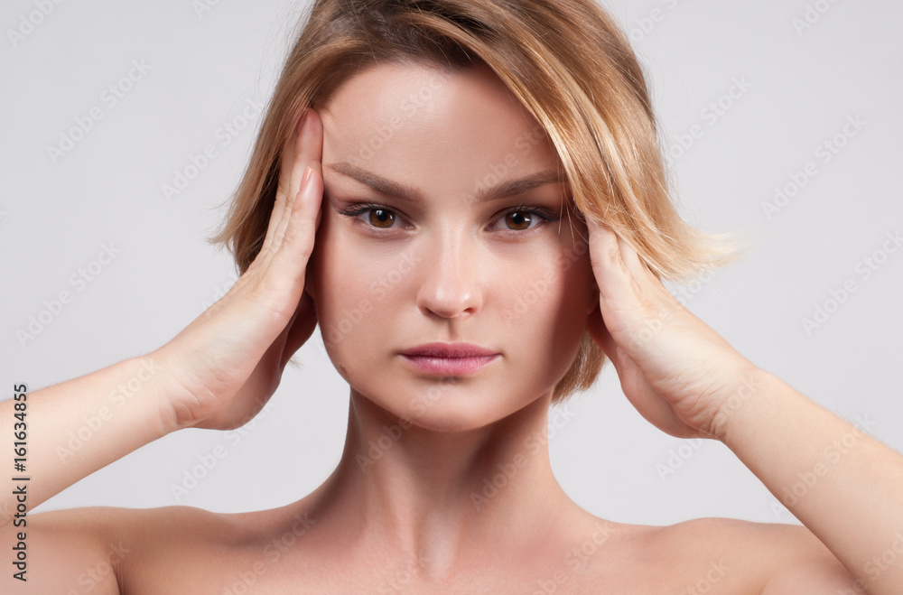Woman having headache Woman having headache