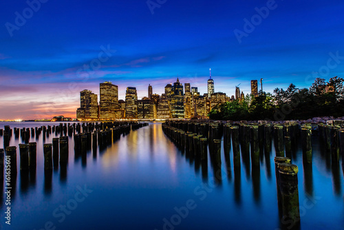 Sunset at Lower Manhattan Skyline, New York United States