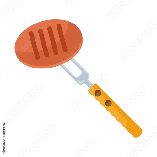 cutlet on fork