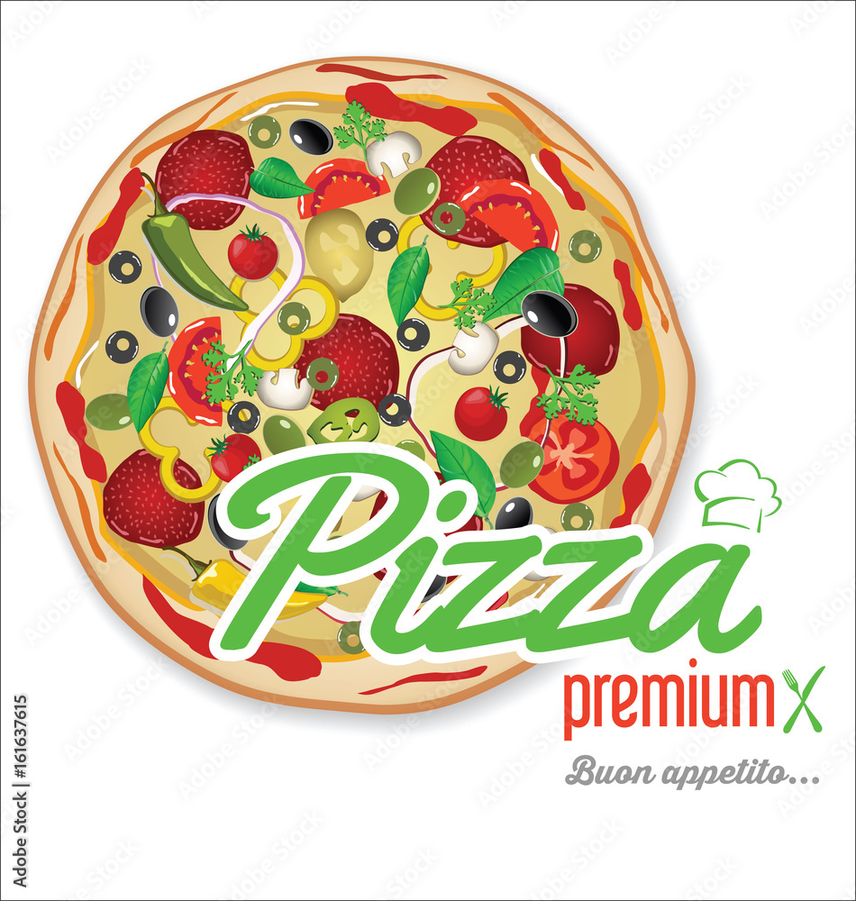 Pizza background retro design