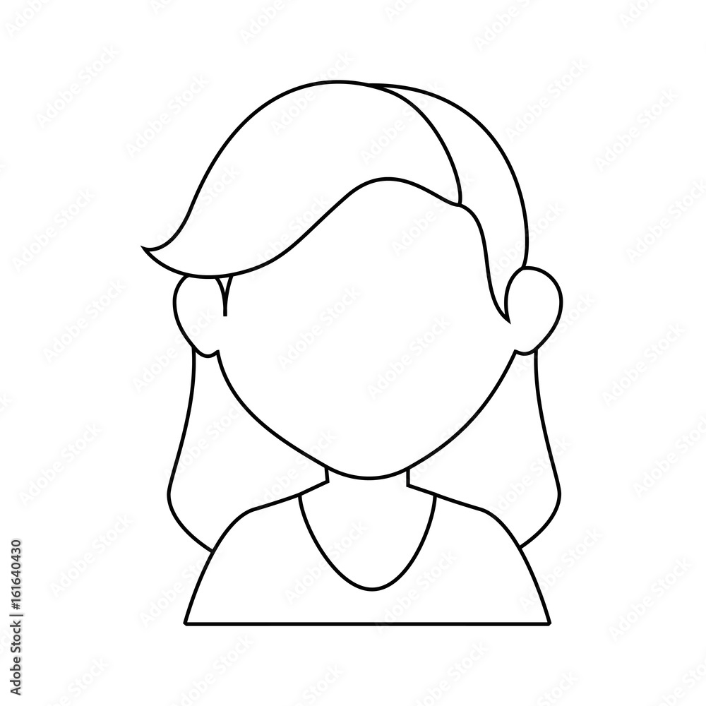 girl face cartoon icon vector illustration graphic design