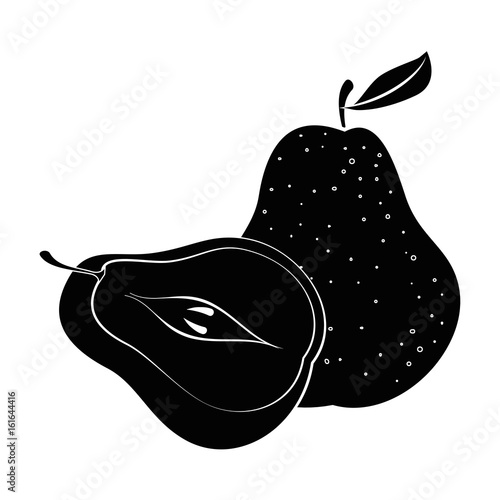 pear fruit icon over white background vector illustration