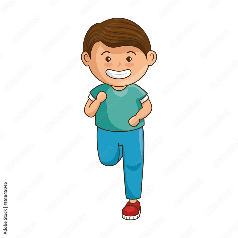 cartoon boy icon over white background colorful design vector illustration