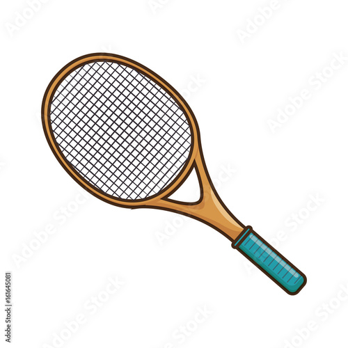 tennis racket icon over white background colorful design vector illustration © Gstudio
