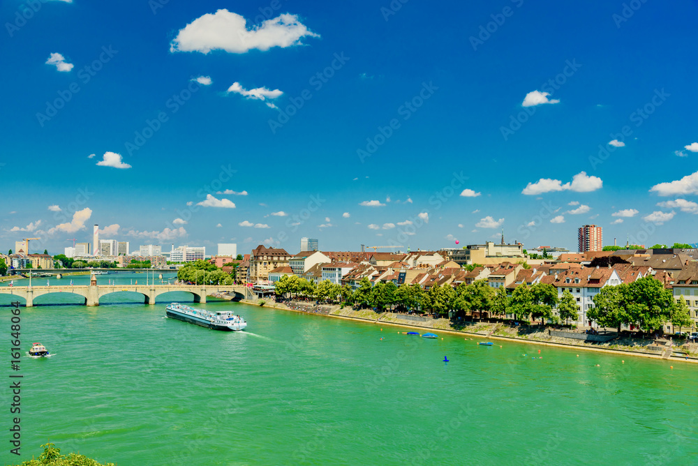 View o Basel city in switzerland