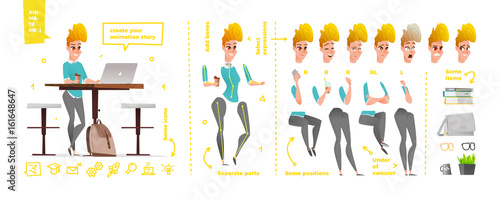 Stylized characters set for animation.