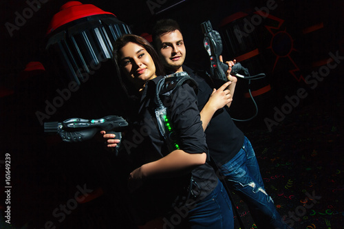 Laser tag girl and guy