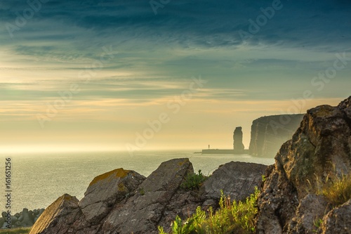 Tableau sur toile Helgoland Die Lange Anna zum Sonnenuntergang