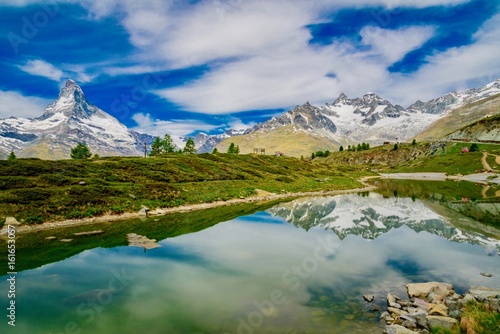 Panorama on zermatt massif in switzerland