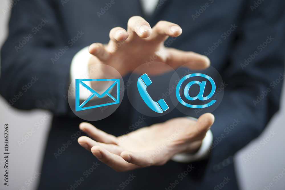 Businessman in his office using digital interface Businessman in his office using digital interface