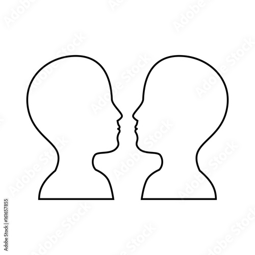 women and man head silhouette vector illustration graphic design