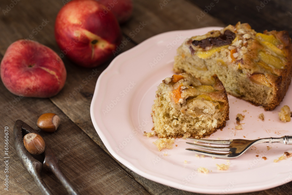 homemade spelt cake with peach and hazelnut grain homemade spelt cake with peach and hazelnut grain