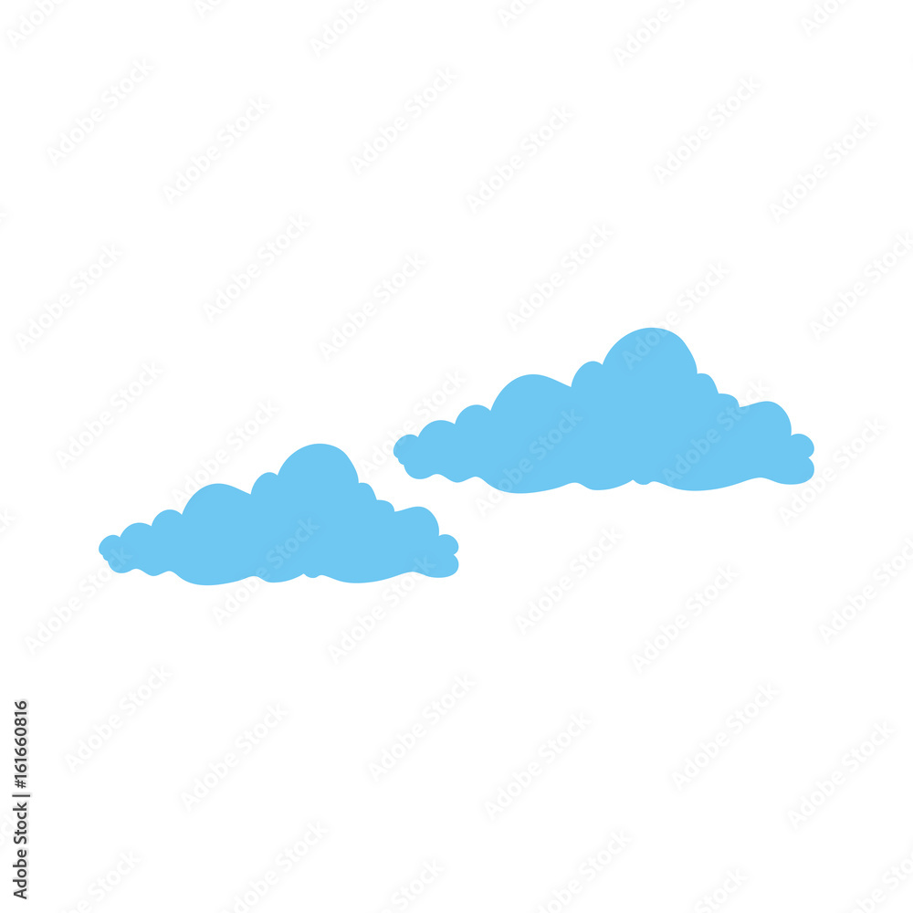 isolated cute clouds icon vector graphic illustration