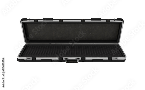 Military black case for rifle on isolated white background. 3d illustration