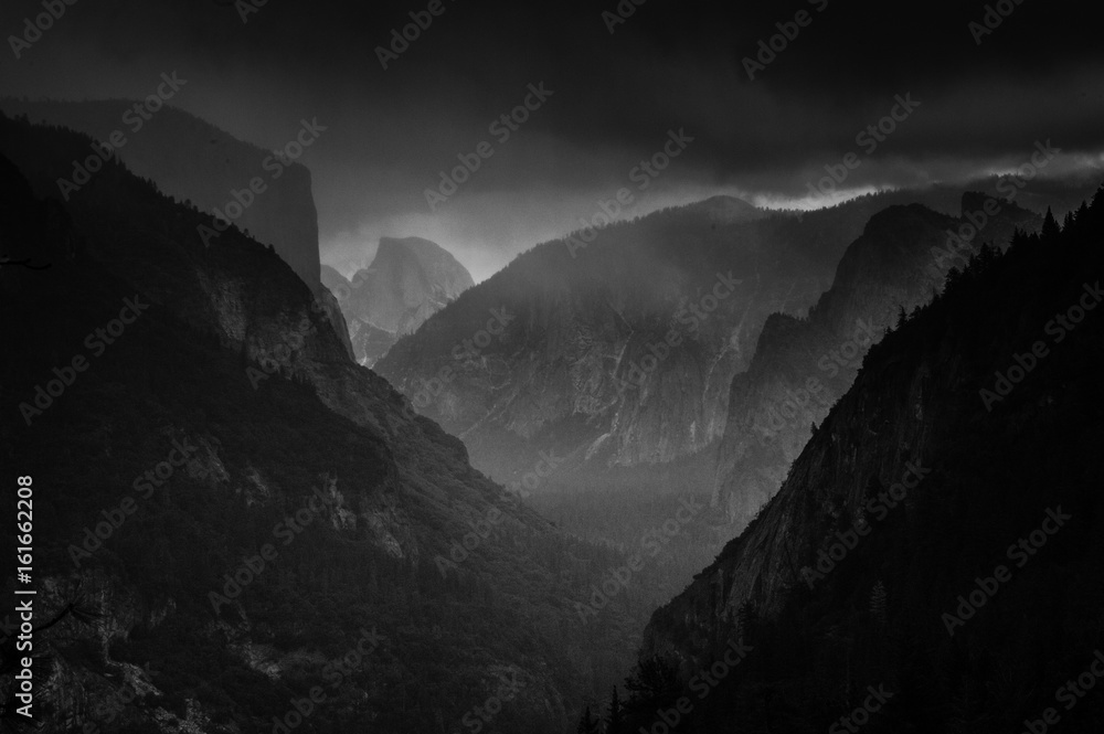 Tunnel View Snow Clouds over Yosemite Valley