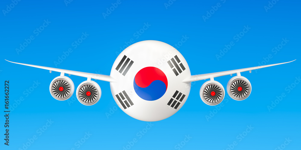 Fototapeta premium South Korea airlines and flying's concept. 3D rendering