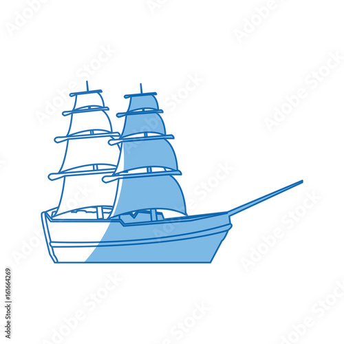 vintage sailing ship travel adventure nautical vector illustration
