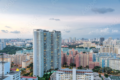 Photography Public residential condominium building complex at Toa Payoh neighborhood in Singapore